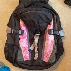 LL BEAN Black and Pink Laptop Backpack